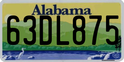 AL license plate 63DL875