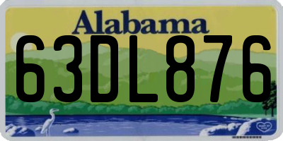 AL license plate 63DL876