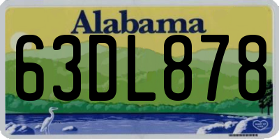 AL license plate 63DL878