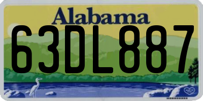 AL license plate 63DL887