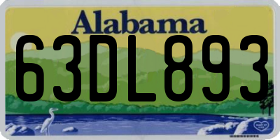 AL license plate 63DL893
