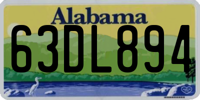 AL license plate 63DL894