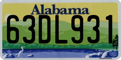 AL license plate 63DL931