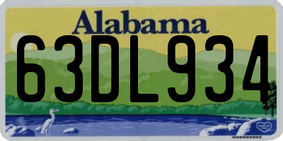 AL license plate 63DL934