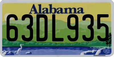 AL license plate 63DL935