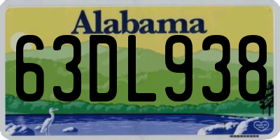 AL license plate 63DL938