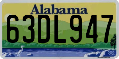 AL license plate 63DL947