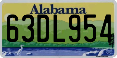 AL license plate 63DL954