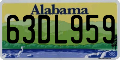 AL license plate 63DL959