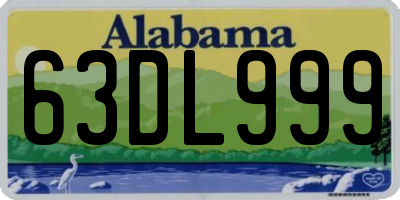 AL license plate 63DL999