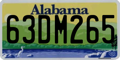 AL license plate 63DM265
