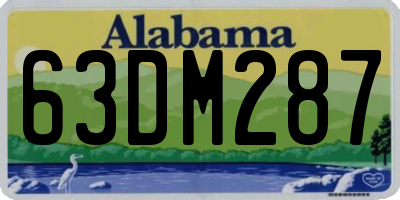 AL license plate 63DM287