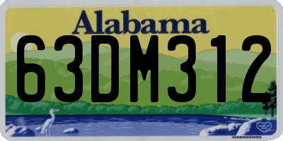 AL license plate 63DM312