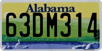 AL license plate 63DM314