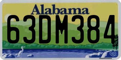 AL license plate 63DM384