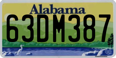 AL license plate 63DM387