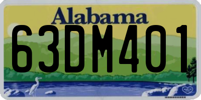 AL license plate 63DM401