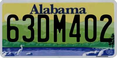 AL license plate 63DM402