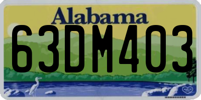AL license plate 63DM403