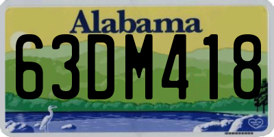 AL license plate 63DM418