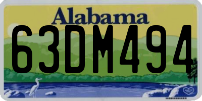AL license plate 63DM494