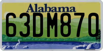 AL license plate 63DM870