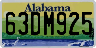 AL license plate 63DM925