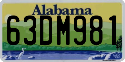 AL license plate 63DM981