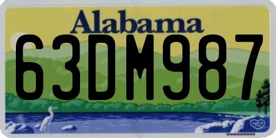 AL license plate 63DM987