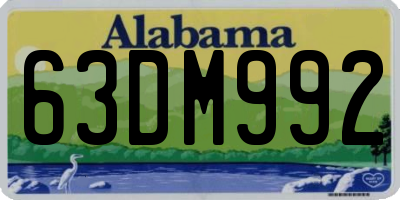 AL license plate 63DM992