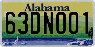AL license plate 63DN001