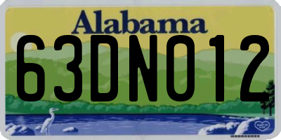 AL license plate 63DN012