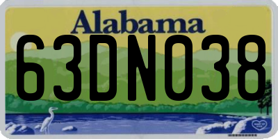 AL license plate 63DN038