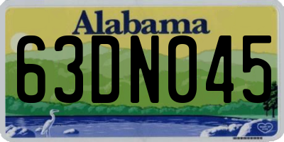 AL license plate 63DN045