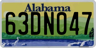 AL license plate 63DN047