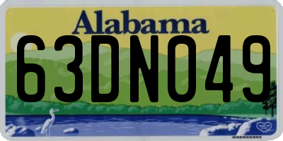 AL license plate 63DN049