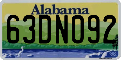 AL license plate 63DN092