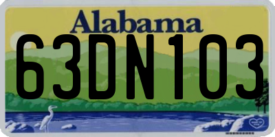 AL license plate 63DN103