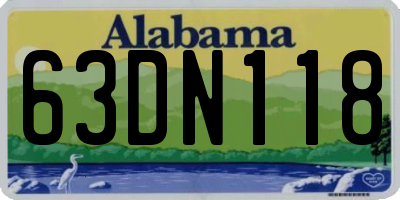 AL license plate 63DN118