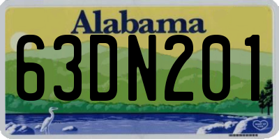 AL license plate 63DN201