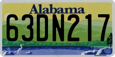 AL license plate 63DN217