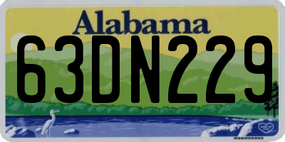 AL license plate 63DN229