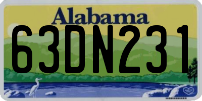 AL license plate 63DN231
