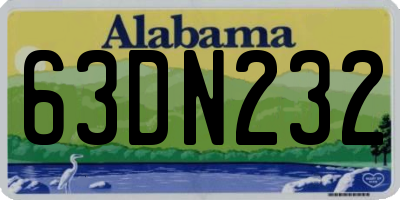AL license plate 63DN232