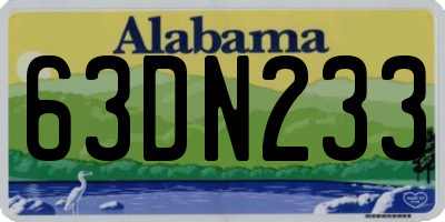 AL license plate 63DN233