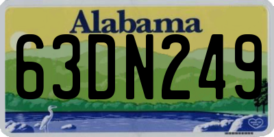 AL license plate 63DN249