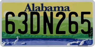 AL license plate 63DN265