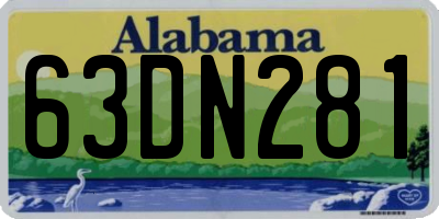 AL license plate 63DN281