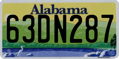 AL license plate 63DN287