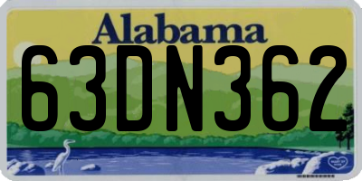 AL license plate 63DN362